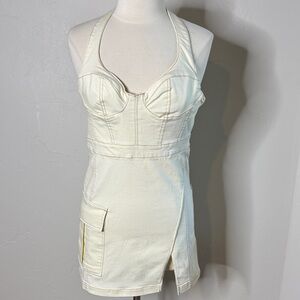 Urban Outfitters Cream Halter Dress